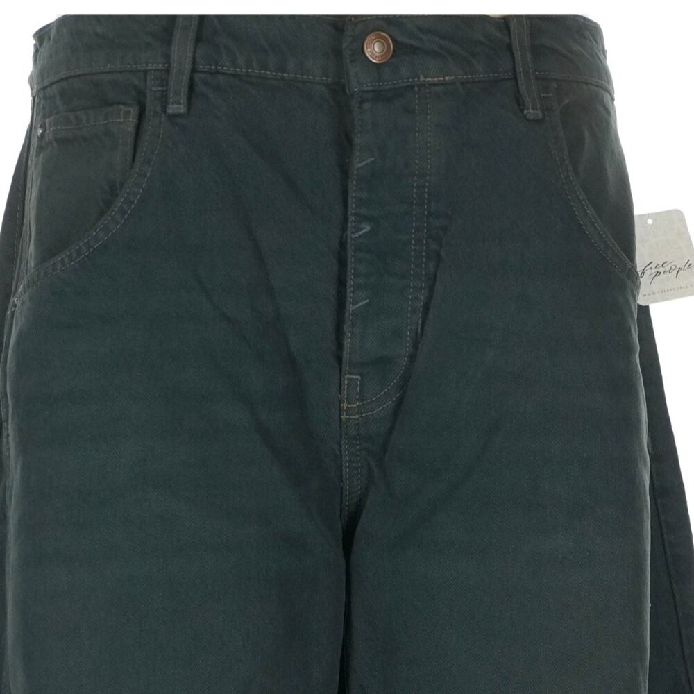 NWT Rare Size Free People We The Free Good Luck Barrel Jeans Luke Green 31S Boho - Picture 9 of 16